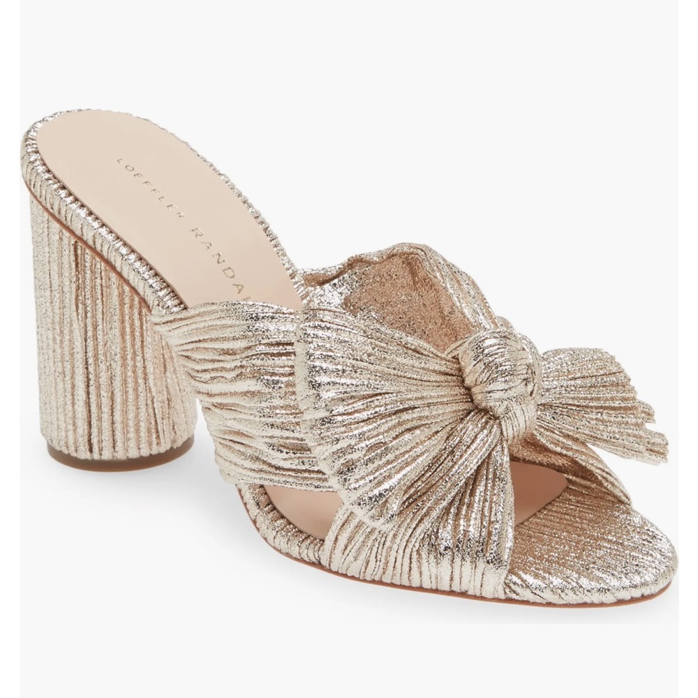 Penny Champagne Pleated Bow Heel Loeffler Randall